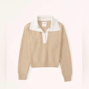 Abercrombie & Fitch Tan and White Sweater